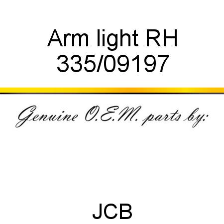 Arm, light, RH 335/09197