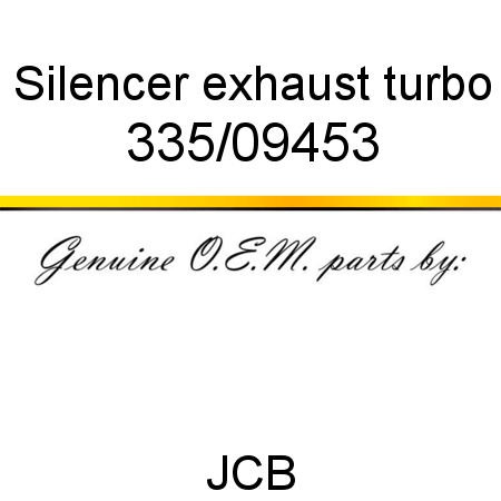 Silencer, exhaust, turbo 335/09453