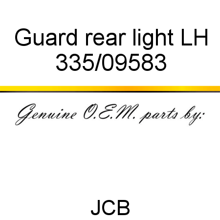 Guard, rear light, LH 335/09583