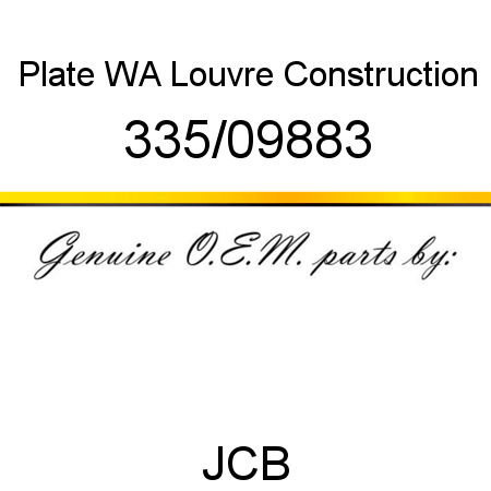 Plate, WA Louvre, Construction 335/09883