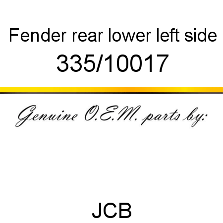 Fender, rear lower, left side 335/10017