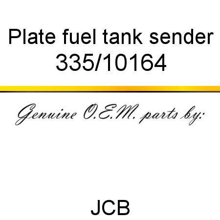 Plate, fuel tank sender 335/10164