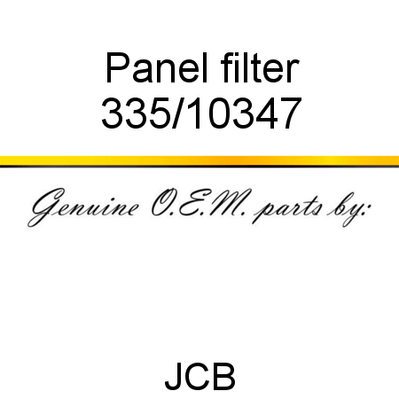 Panel, filter 335/10347