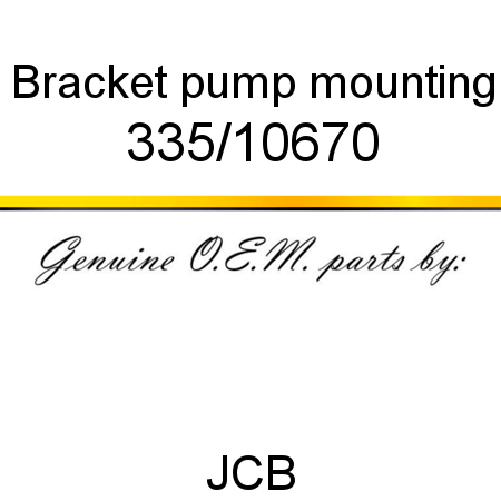 Bracket, pump mounting 335/10670