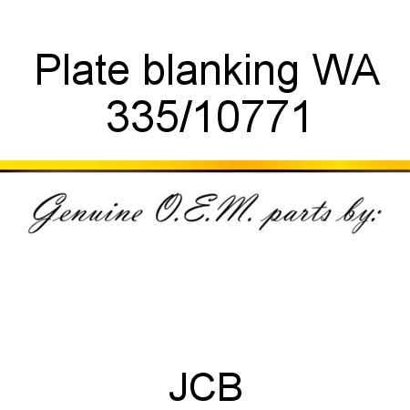 Plate, blanking, WA 335/10771