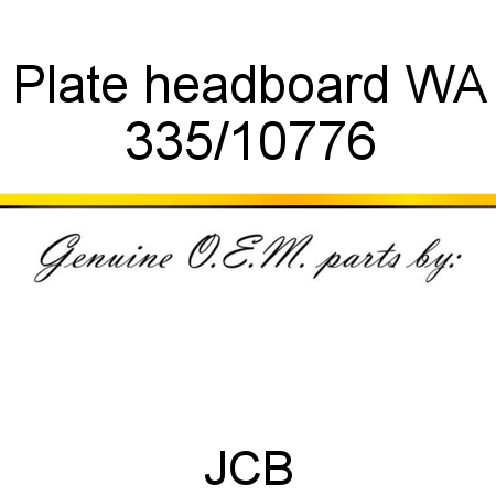 Plate, headboard WA 335/10776