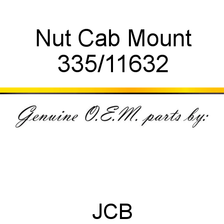 Nut, Cab Mount 335/11632