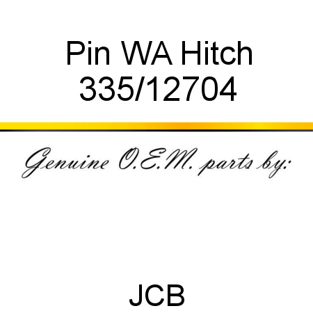 Pin, WA Hitch 335/12704