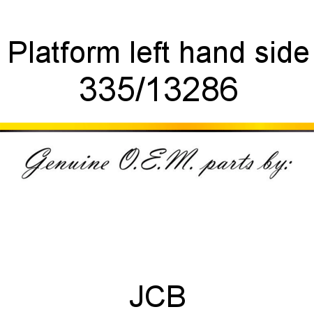 Platform, left hand side 335/13286
