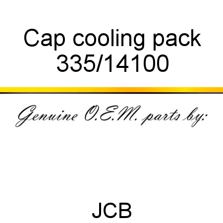 Cap, cooling pack 335/14100