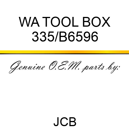 WA TOOL BOX 335/B6596