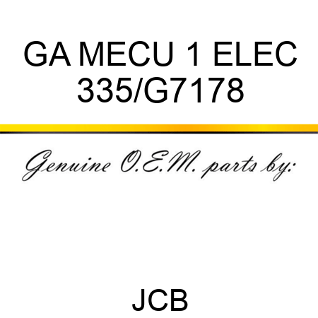 GA MECU 1 ELEC 335/G7178