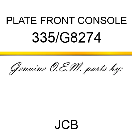 PLATE FRONT CONSOLE 335/G8274