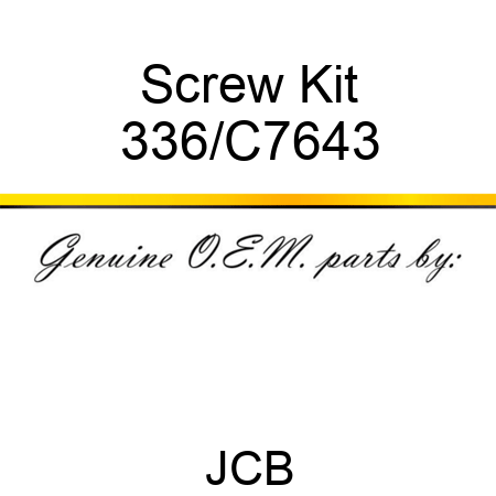 Screw Kit 336/C7643