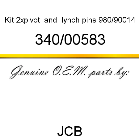 Kit, 2xpivot & lynch pins, 980/90014 340/00583