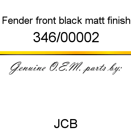 Fender, front black, matt finish 346/00002