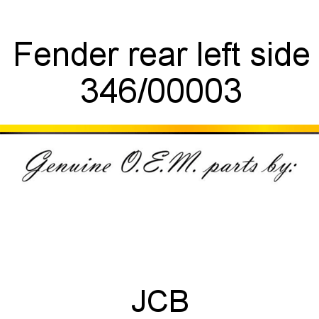 Fender, rear, left side 346/00003