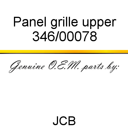 Panel, grille, upper 346/00078