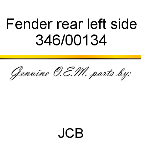 Fender, rear, left side 346/00134