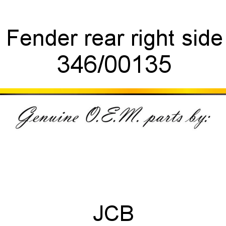 Fender, rear, right side 346/00135