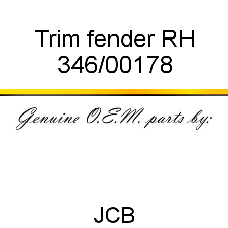 Trim, fender, RH 346/00178