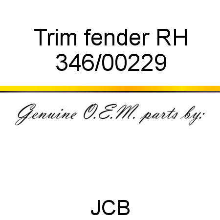 Trim, fender, RH 346/00229