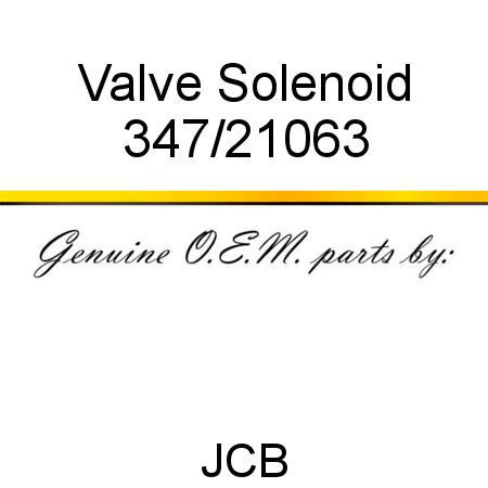 Valve, Solenoid 347/21063