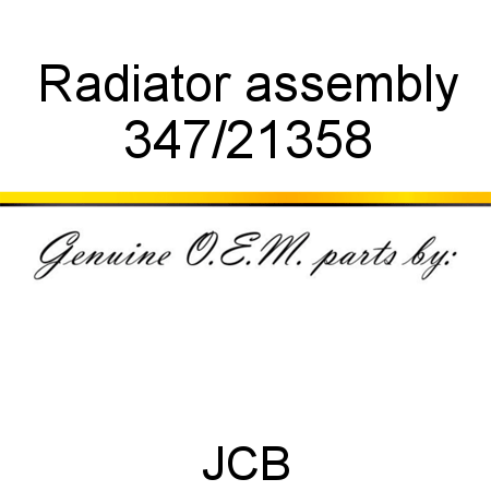 Radiator, assembly 347/21358