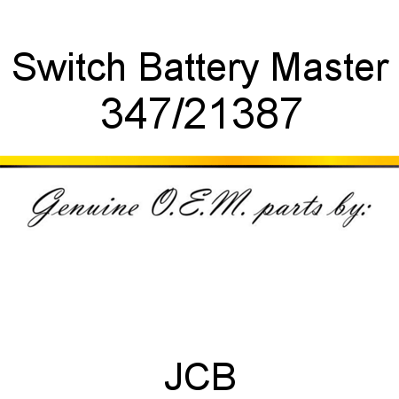 Switch, Battery Master 347/21387