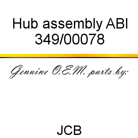 Hub, assembly ABI 349/00078