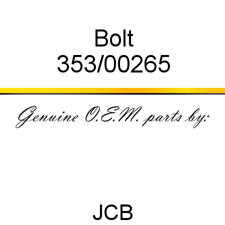 Bolt 353/00265