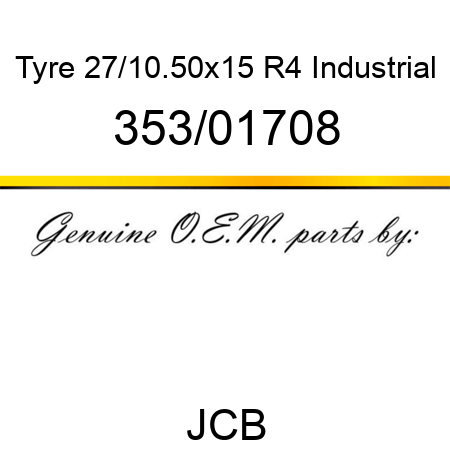 Tyre, 27/10.50x15, R4 Industrial 353/01708