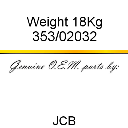 Weight, 18Kg 353/02032