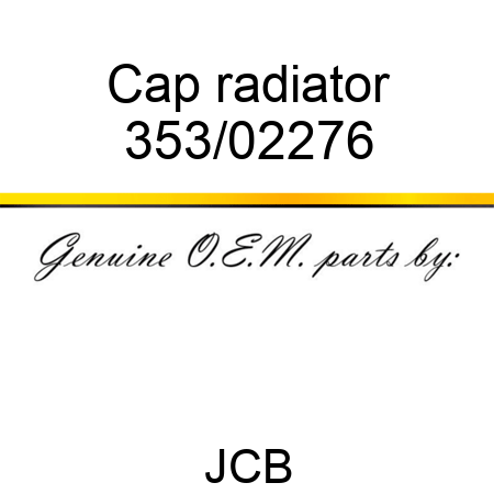 Cap radiator 353/02276
