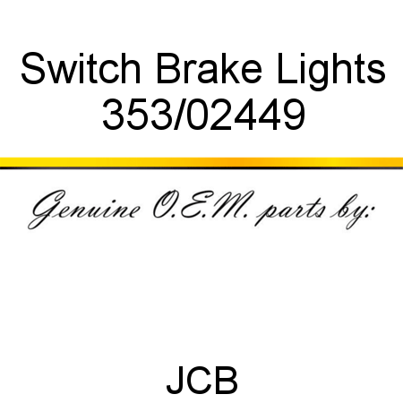 Switch, Brake Lights 353/02449