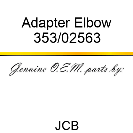 Adapter Elbow 353/02563