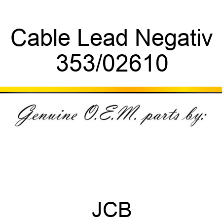 Cable Lead Negativ 353/02610