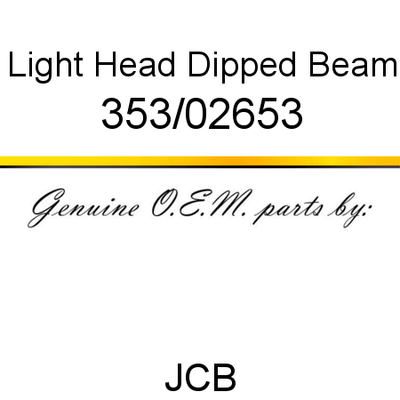 Light, Head, Dipped Beam 353/02653