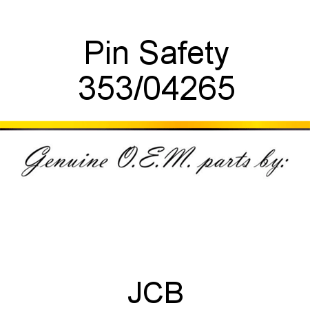 Pin, Safety 353/04265