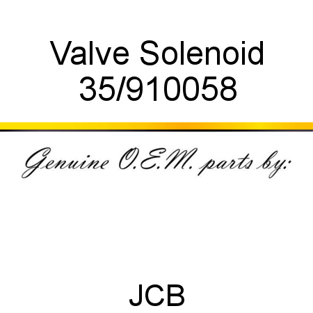 Valve, Solenoid 35/910058