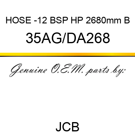 HOSE -12 BSP HP 2680mm B 35AG/DA268
