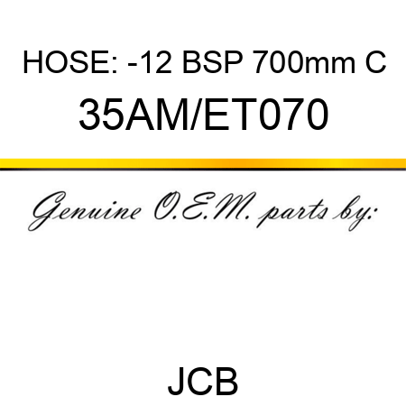 HOSE: -12 BSP 700mm C 35AM/ET070