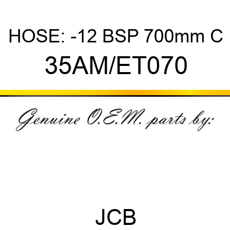 HOSE: -12 BSP 700mm C 35AM/ET070