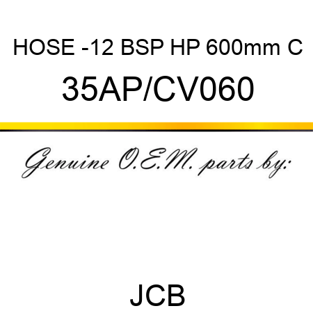 HOSE -12 BSP HP 600mm C 35AP/CV060
