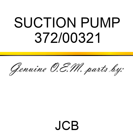 SUCTION PUMP 372/00321