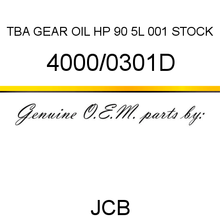 TBA, GEAR OIL HP 90 5L, 001 STOCK 4000/0301D