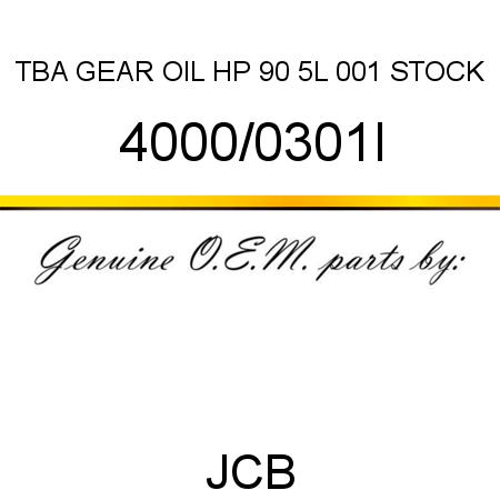 TBA, GEAR OIL HP 90 5L, 001 STOCK 4000/0301I
