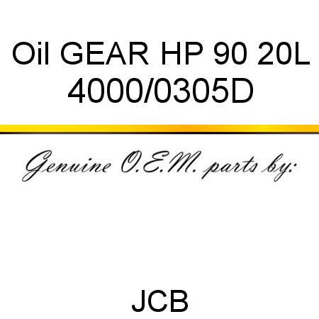 Oil, GEAR HP 90 20L 4000/0305D