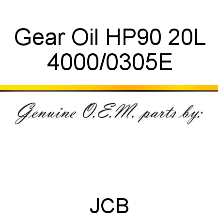 Gear Oil HP90 20L 4000/0305E