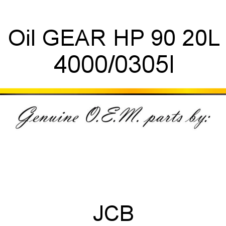 Oil, GEAR HP 90 20L 4000/0305I
